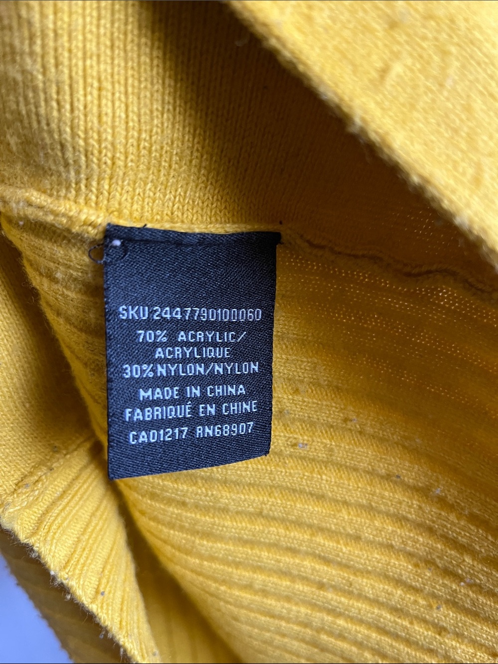 Le Château Mustard Yellow Ribbed Sweater - Picture 4 of 5